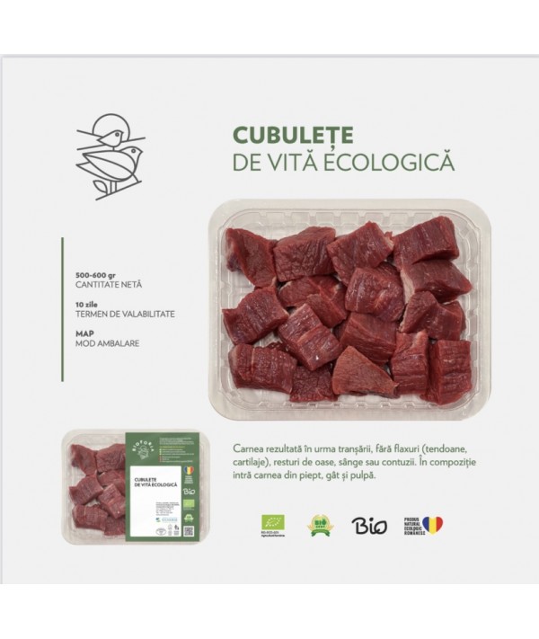 Cubulete de carne de vita BIO Romania